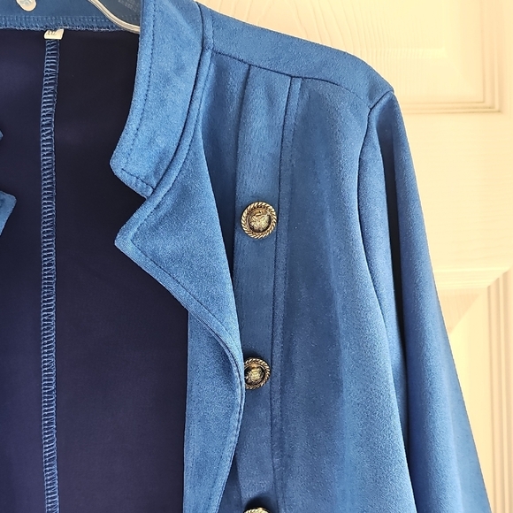 NEW FME Blue Decorative Button Women's Double Breasted Blazer Size XXL - Picture 9 of 12